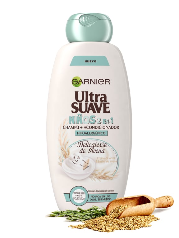 Ultra Suave Champú Niños 2 En 1 Delicatesse De Avena 400 ml de Garnier - imagen 8 de 12