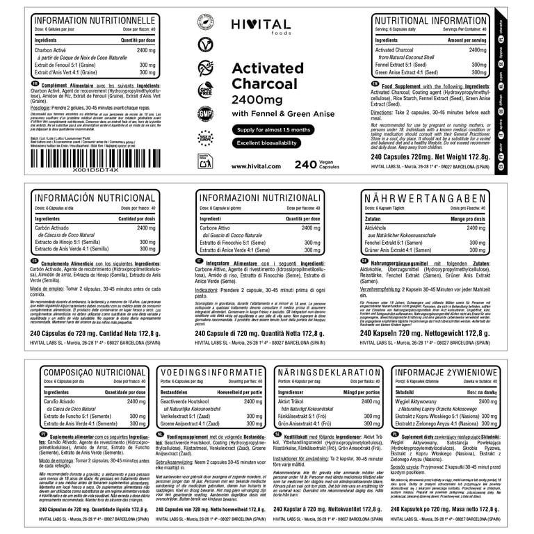 Charbon Activé 2400mg - imagen 2 de 2