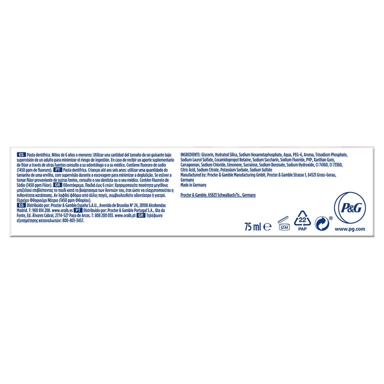 3D White Advanced Éclat Séducteur Menthe Douce 75 ml de Oral-B