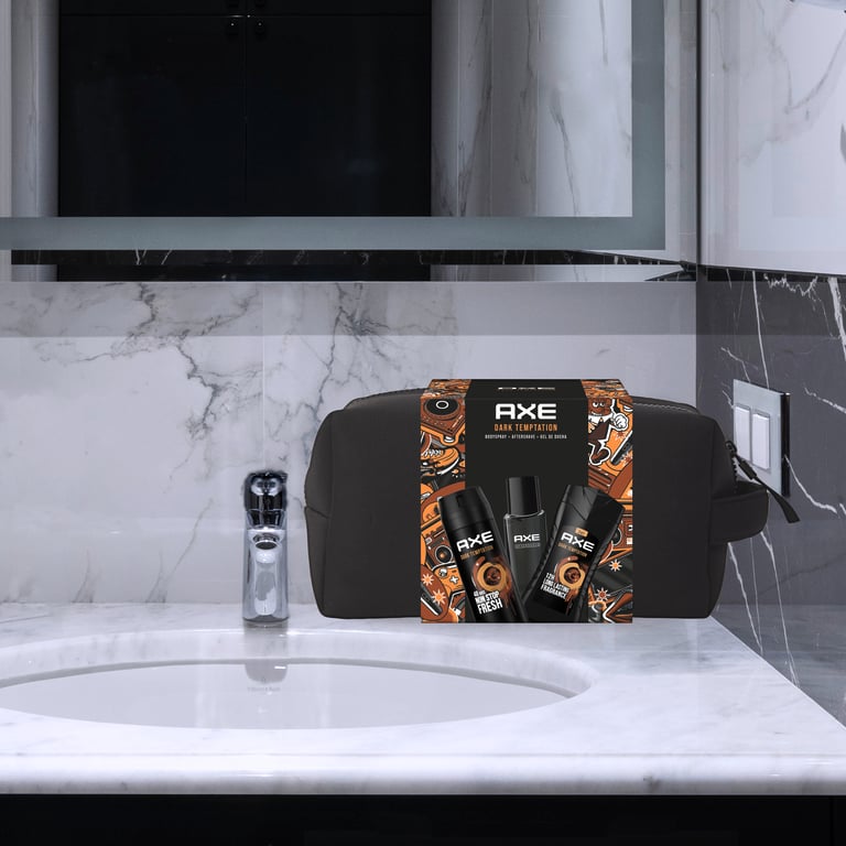 Dark Temptation Déodorant 150 ml + Après-rasage + Gel + Trousse de toilette de Axe