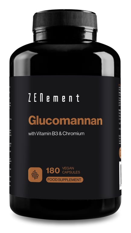 Glucomannane, avec vitamine B3 et chrome 180 Gélules