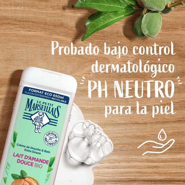 Creme De Duche Extra Suave Leite De Amêndoas Bio 650 ml da Le Petit Marseillais
