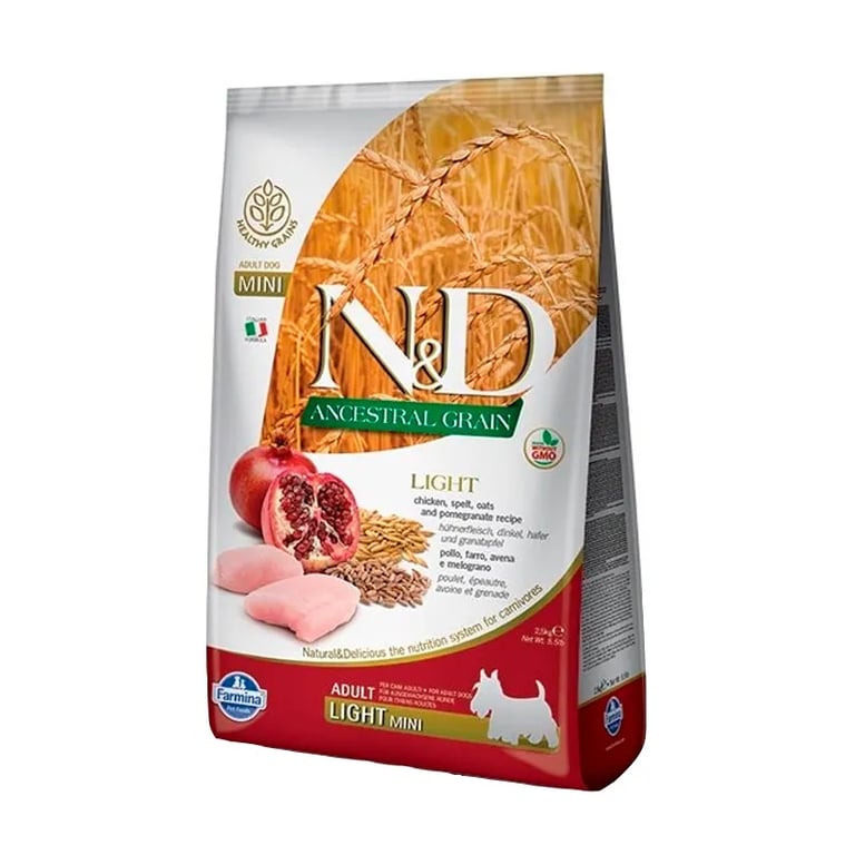 Hondenvoer Mini ND Ancestral Light Kip Spelt en granaatappel