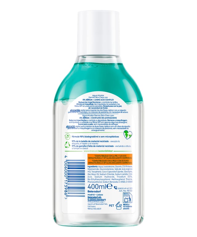Skin Clear Agua Micelar 400 ml de Nivea