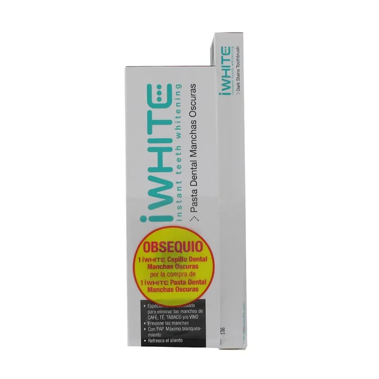 IWHITE INSTANT DENTIFRICE TACHES BRUNES + BROSSE À DENTS EN CADEAU