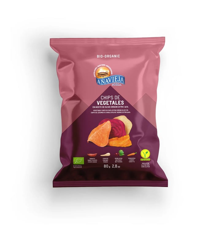 Chips Bio de Légumes Huile Olive Vierge