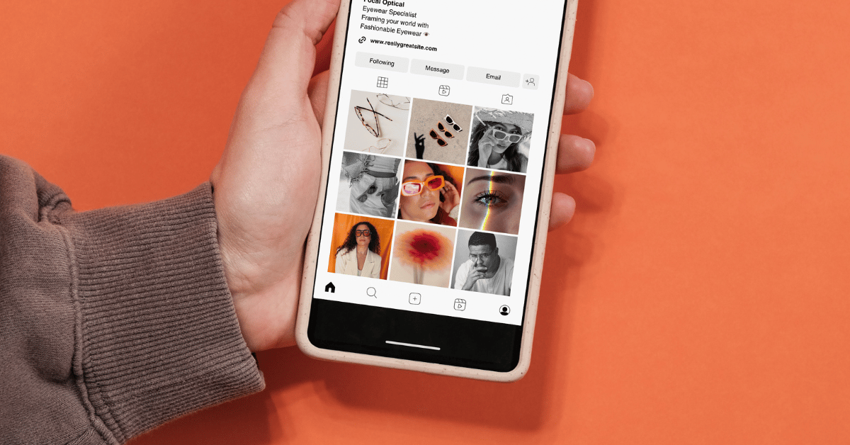 social media instagram image on a phone 