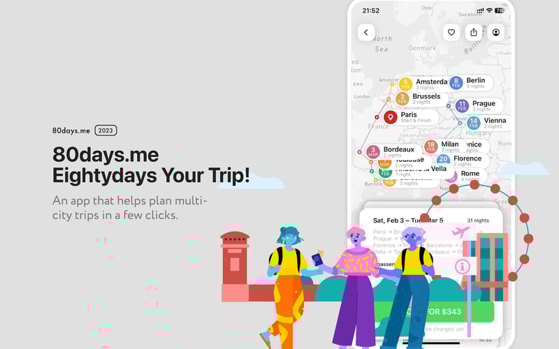 80days.me | Multi-city Travel 2024 screenshot 1