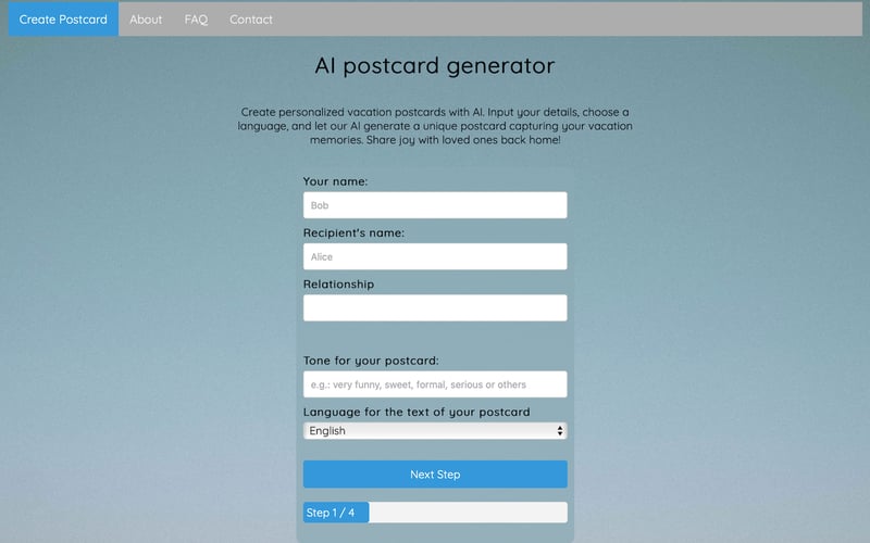 AI Postcard Generator screenshot 2
