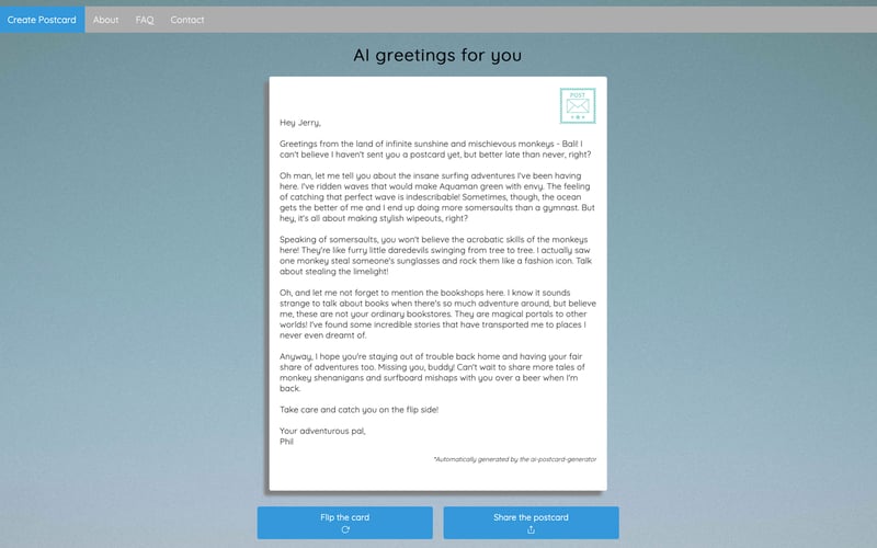 AI Postcard Generator screenshot 3