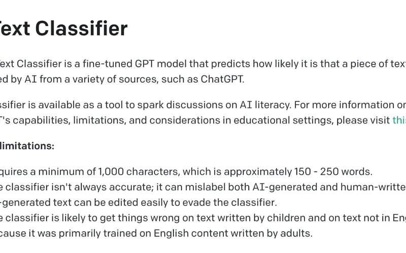 AI Text Classifier by OpenAI screenshot 2