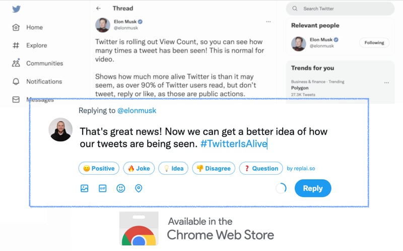 AI-driven replies generator for Twitter & LinkedIn screenshot 3