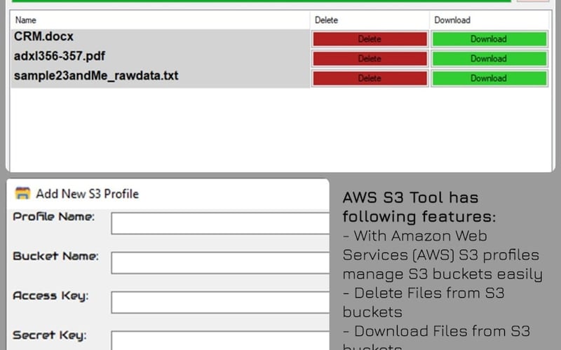 AWS S3 Tool screenshot 1
