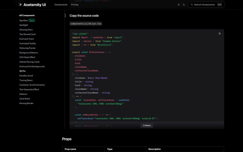 Aceternity UI screenshot 3