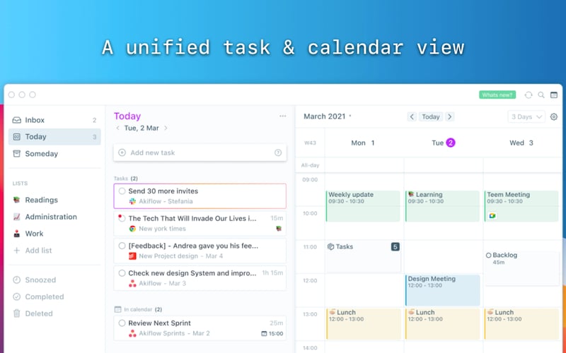 Akiflow screenshot 1