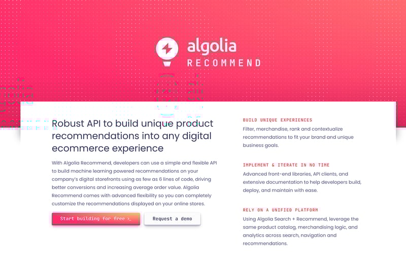 Algolia screenshot 1