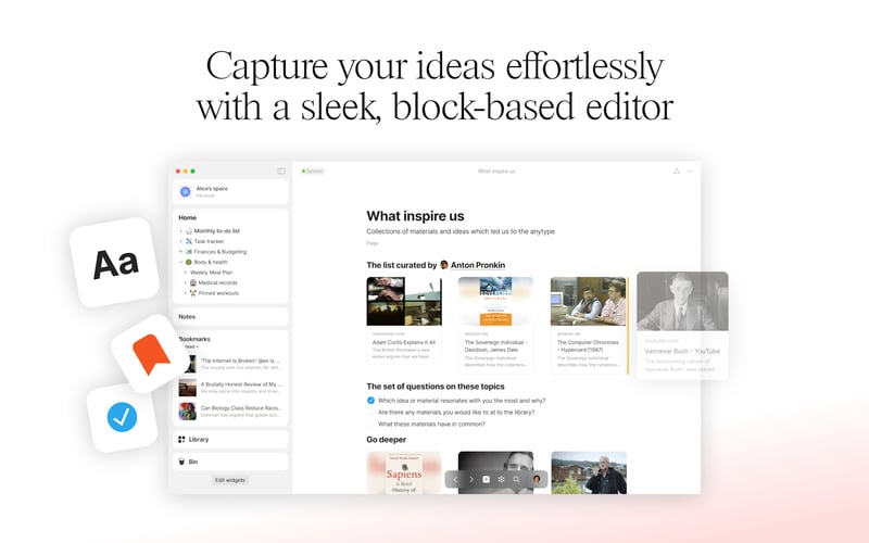 Anytype screenshot 1