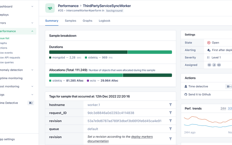 AppSignal screenshot 1
