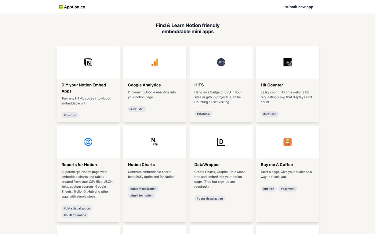 Apption for Notion preview