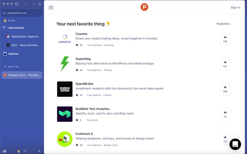Arc Browser by "The Browser Company" screenshot 2