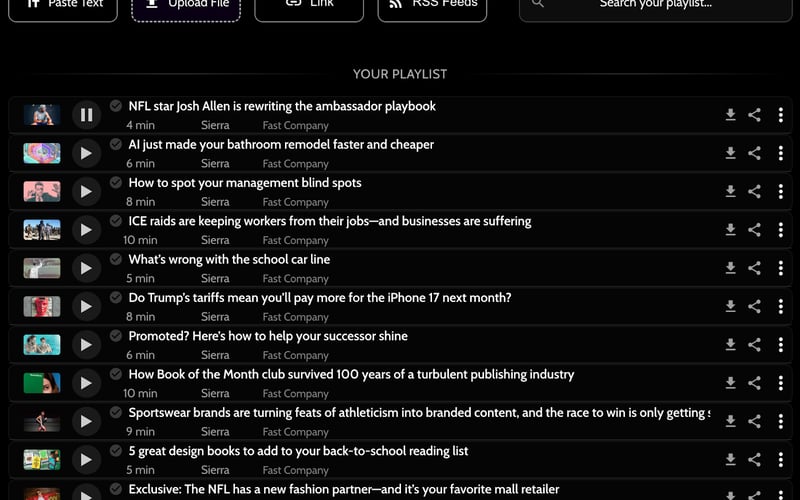 Audioread (formerly Audiblogs) screenshot 2