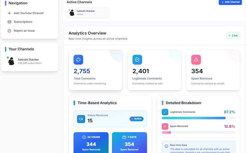 Auto Purge YouTube Scam Comments spam screenshot 2