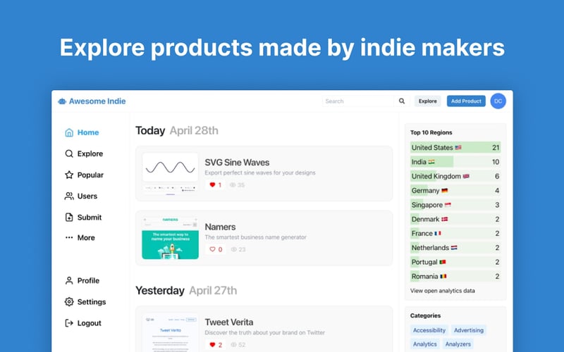 Awesome Indie screenshot 1