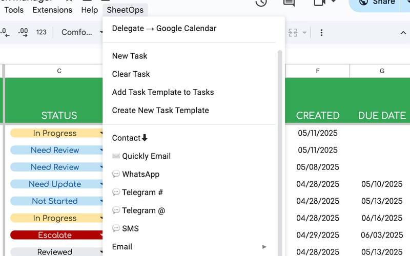 Better Sheets screenshot 3