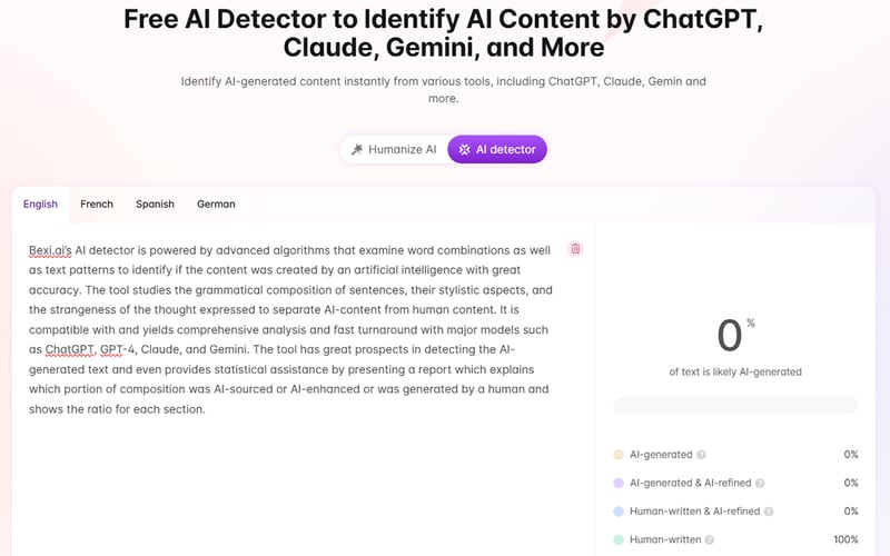 Bexi.ai:Free AI Humanizer & AI Detector screenshot 3