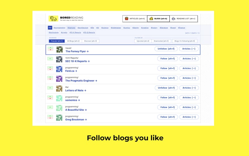 BoredReading.com screenshot 2