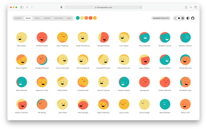 Boring Avatars screenshot 1