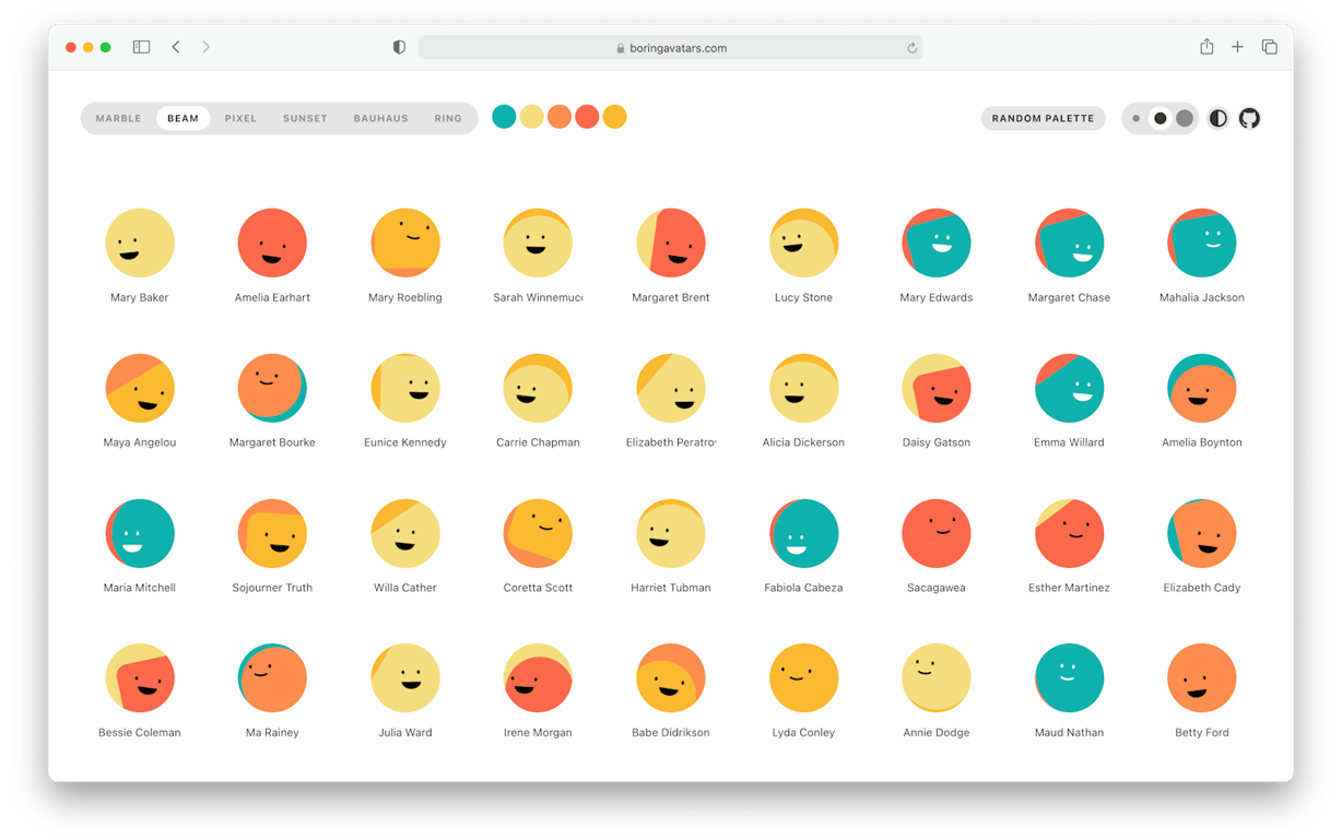 Boring Avatars preview
