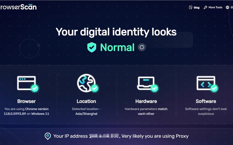 BrowserScan screenshot 1