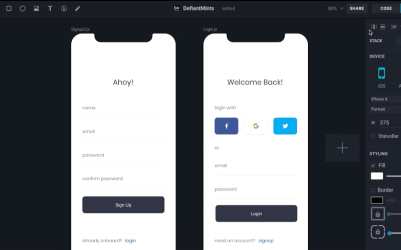 BuilderX screenshot 1