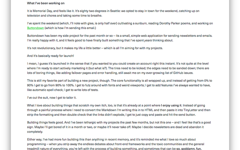 Buttondown screenshot 1