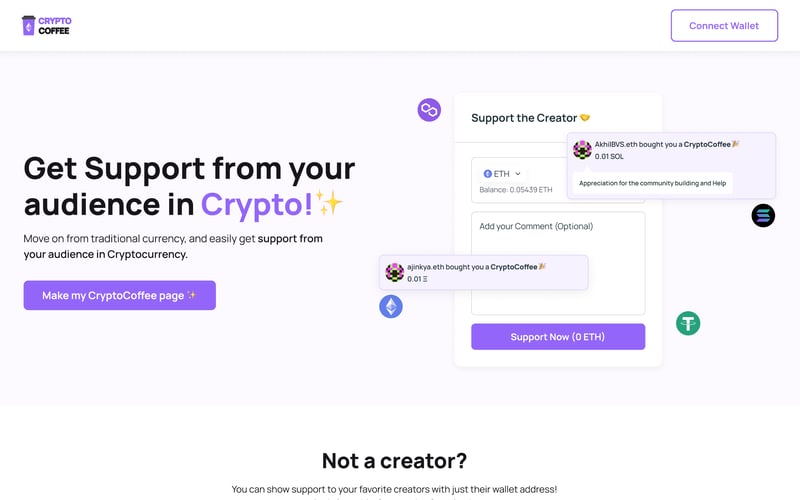 BuyMeACryptoCoffee screenshot 1