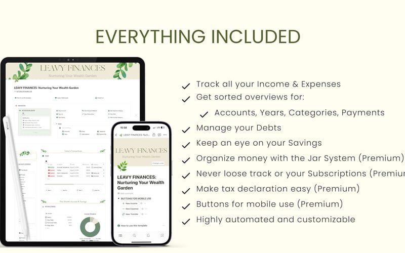 Candy Leaves Notion Finance Tracker screenshot 1