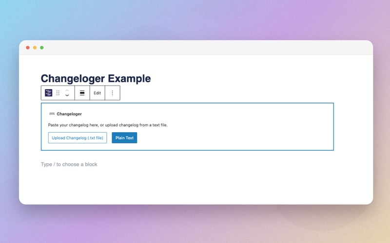 Changeloger for WordPress screenshot 3