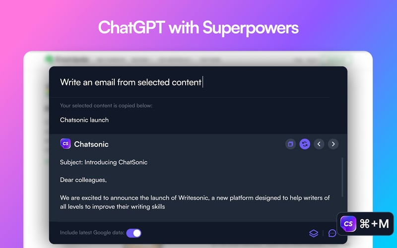ChatSonic - ChatGPT Chrome Extension screenshot 1