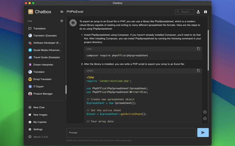 Chatbox screenshot 1