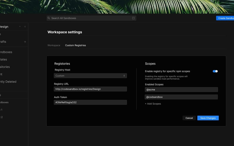CodeSandbox screenshot 3