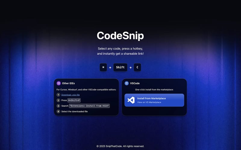 CodeSnip screenshot 1