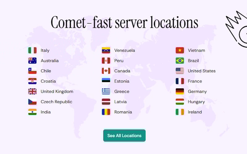 CometVPN screenshot 1