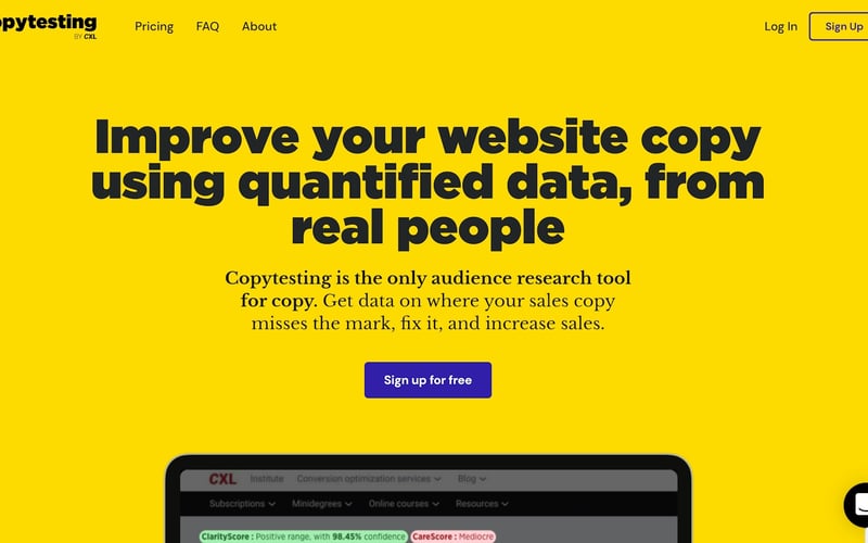 Copytesting screenshot 1