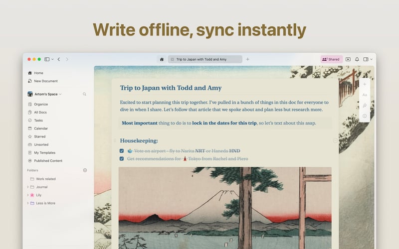 Craft.do screenshot 2