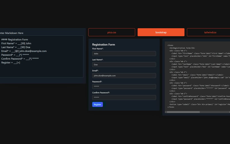 Create HTML Form screenshot 2