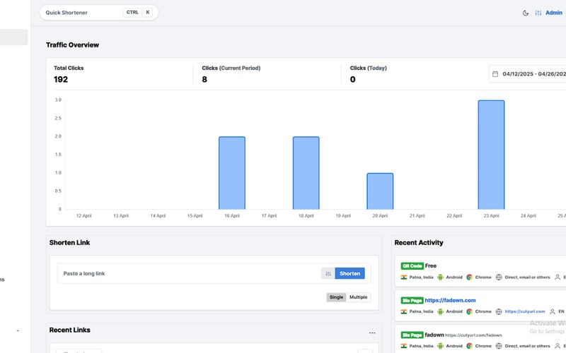 CutyURL screenshot 2