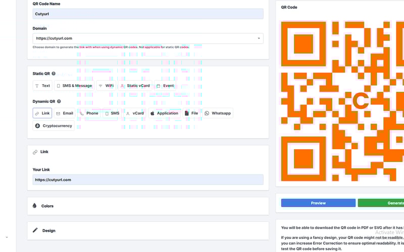 CutyURL screenshot 3