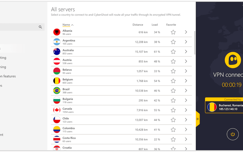 CyberGhost VPN screenshot 1