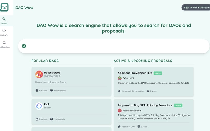 DAO Wow screenshot 2